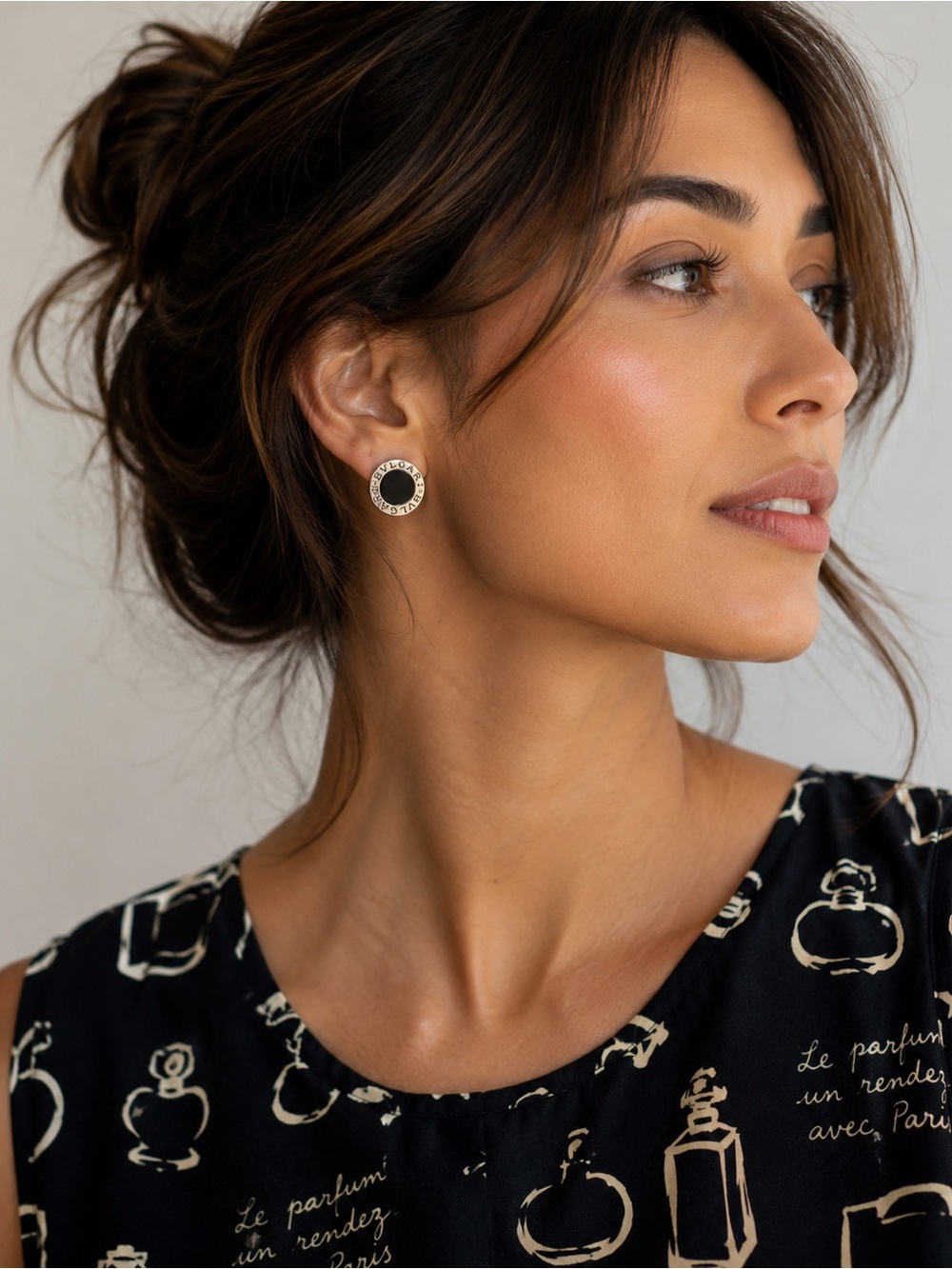 Blgari Luxury-Inspired Black & Silver Drop EarringsRoman Coin Designer Aesthetic